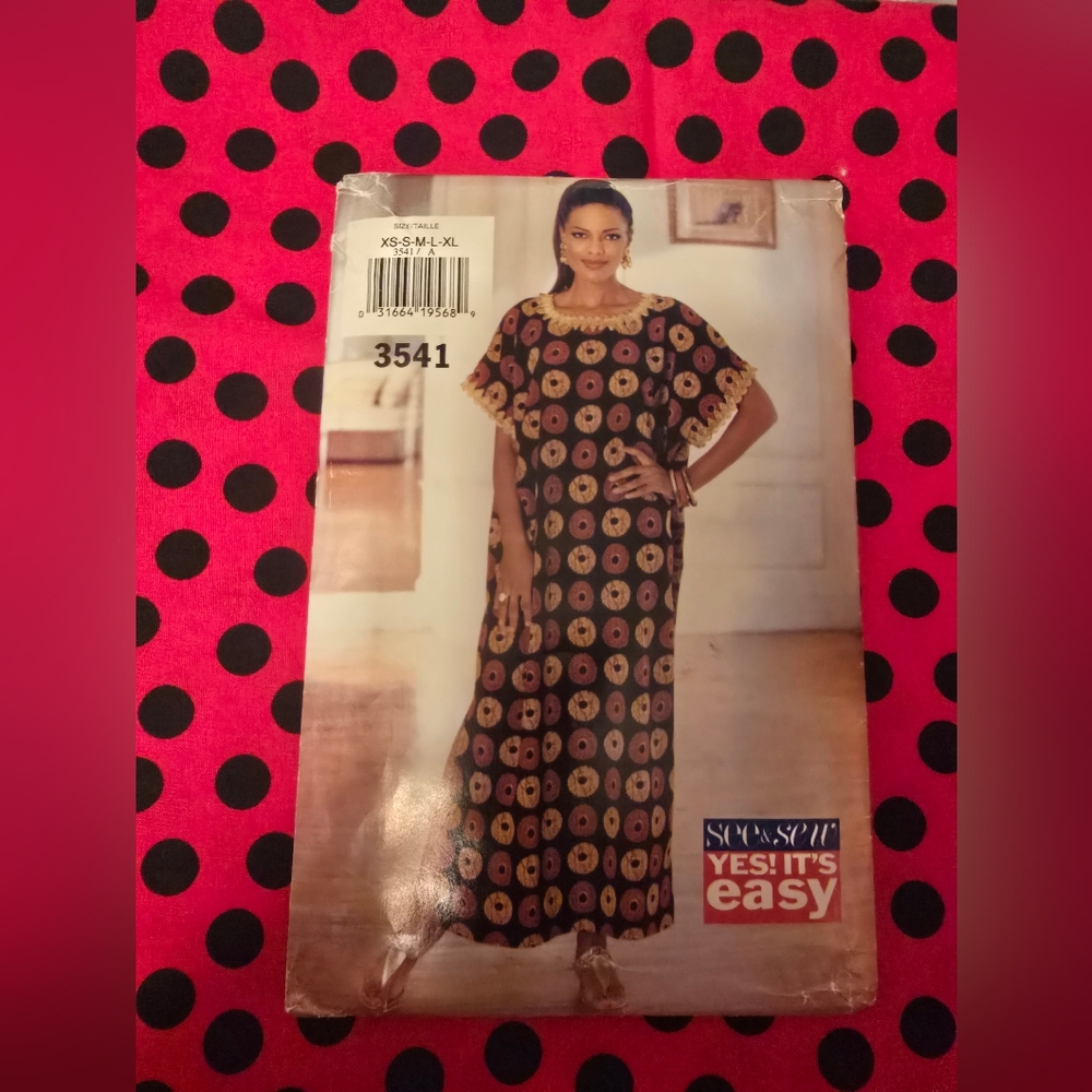 New Uncut Butterick See &Sew Women's Caftan Pattern. XS-XL . Attn Roper Rompers